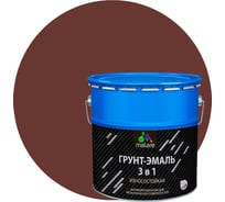 Грунт-Эмаль MALARE 3 в 1 по ржавчине, полуматовая, красно-коричневый, 12 кг 7930085244231