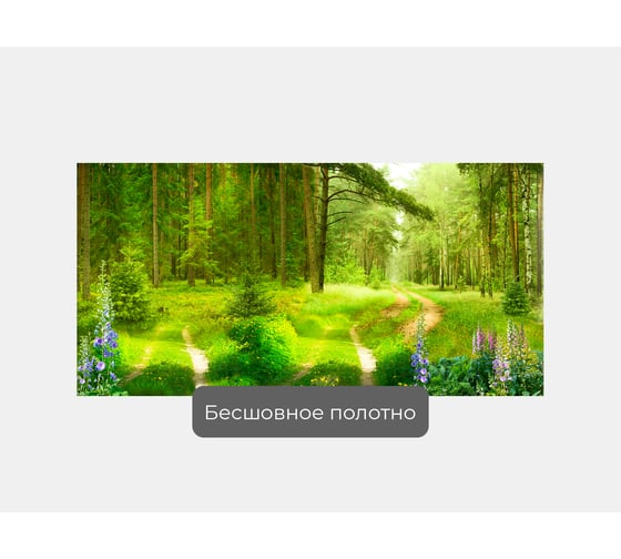Фотообои лес "Тропинка в лесу между сосен, елок и берез" 200x100 ШxВ ООО Первое ателье pw78654-2
