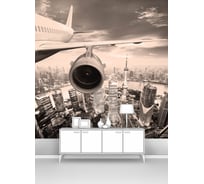 Фотообои "Самолет и вид на город с высоты" 100x100 ШxВ ООО Первое ателье pw78600-1