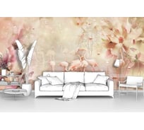 Фотообои природа птицы "Фламинго на сказочном озере" 200x100 ШxВ ООО Первое ателье pw94736-2