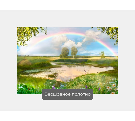 Фотообои природа "Радуга над речкой" 150x100 ШxВ ООО Первое ателье pw94739-1