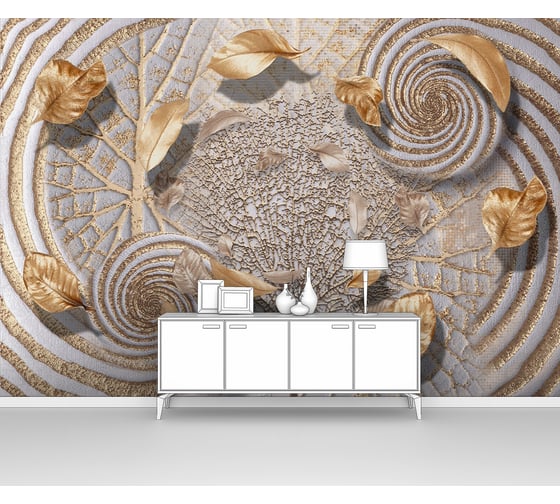 Фотообои абстракции листья "Абстракция с летящими листьями" 300x205 ШxВ ООО Первое ателье pw97383-3 1