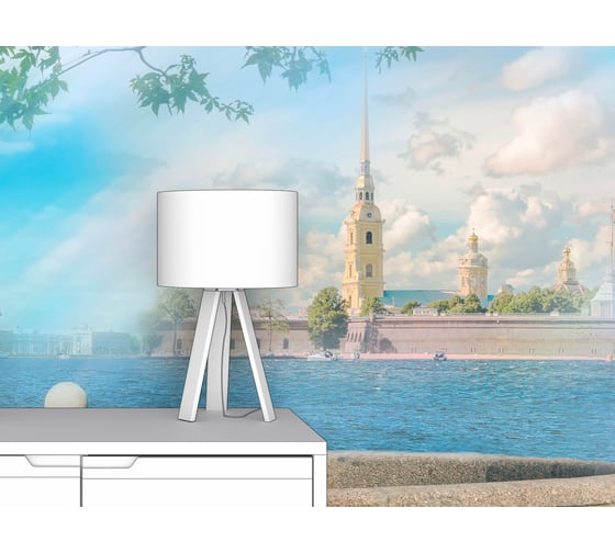 Фотообои город "Оригинальный вид на Петропавловку" 125x100 ШxВ ООО Первое ателье pw97403-1