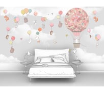 Фотообои животные "Звери летят на воздушных шариках" 400x220 ШxВ ООО Первое ателье pw141471-4