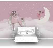 Фотообои "Единорог с девочкой на луне" 400x280 ШxВ ООО Первое ателье pw141482-4
