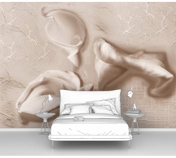 Фотообои цветы "Каллы с эффектом 3D" 200x140 ШxВ ООО Первое ателье pw97379-2 1