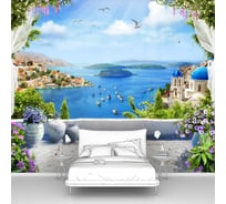 Фотообои море "Белая терраса с видом на город на побережье" 300x250 ШxВ ООО Первое ателье pw94769-3