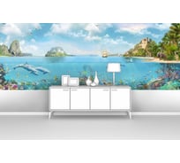 Фотообои море "Лазурная бухта с дельфинами" 400x150 ШxВ ООО Первое ателье pw94765-4