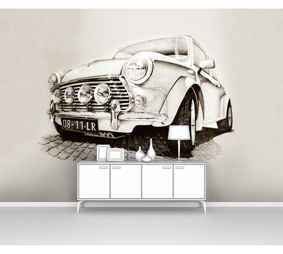 Фотообои машина "Винтажный автомобиль в сепии" 400x270 ШxВ ООО Первое ателье pw94420-4 1