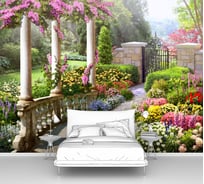 Фотообои "Вход в сад по тропинке с колоннами" 135x100 ШxВ ООО Первое ателье pw140489-1