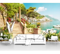 Фотообои море "Лестница вдоль берега Средиземного моря" 200x130 ШxВ ООО Первое ателье pw141326-2