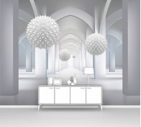 Фотообои 3d абстракции "Шары ежи в арочном тоннеле" 200x150 ШxВ ООО Первое ателье pw140486-2