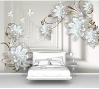 Фотообои 3d абстракции цветы "Уходящий тоннель с цветами" 200x145 ШxВ ООО Первое ателье pw141418-2