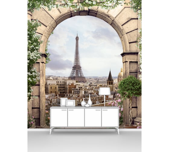 Фотообои Париж "Эйфелева башня в арке" 300x205 ШxВ ООО Первое ателье pw141212-3 1
