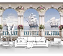 Фотообои море "Вид на парусники с террасы" 160x100 ШxВ ООО Первое ателье pw93990-1