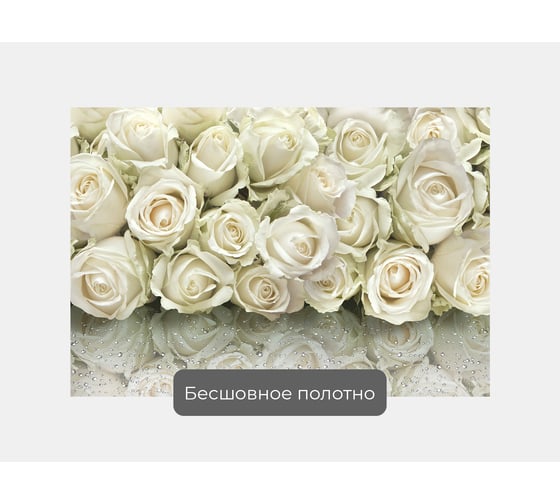 Фотообои цветы розы "Панно из белых роз" 150x100 ШxВ ООО Первое ателье pw94016-1