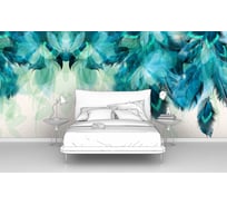 Фотообои лофт "Синие перья и листья" 300x145 ШxВ ООО Первое ателье pw93954-3