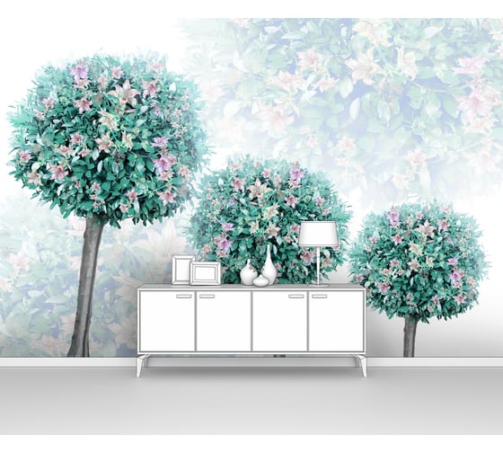 Фотообои дерево абстракции "3 дерева шара" 300x205 ШxВ ООО Первое ателье pw94014-3 1