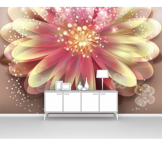 Фотообои абстракции цветы "Большой абстрактный георгин" 155x100 ШxВ ООО Первое ателье pw94018-1 1