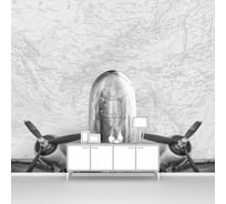 Фотообои карта мира "Самолет на фоне карты" 200x200 ШxВ ООО Первое ателье pw94446-2