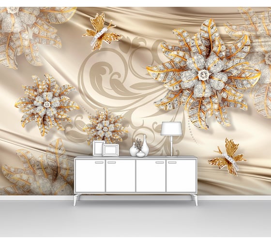 Фотообои абстракции "Брошки на шелке" 300x210 ШxВ ООО Первое ателье pw141425-3