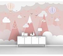 Фотообои горы "Три вершины с воздушными шарами" 140x100 ШxВ ООО Первое ателье pw141477-1