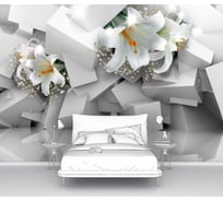 Фотообои 3d абстракции цветы "Лилии в нагромождении кубов" 200x145 ШxВ ООО Первое ателье pw141404-2