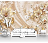 Фотообои 3d абстракции "Объемные цветы на ткани" 300x210 ШxВ ООО Первое ателье pw94761-3