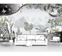 Фотообои "Растительная композиция внутри стальной рамки" 300x190 ШxВ ООО Первое ателье pw94774-3