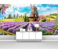 Фотообои природа "Мельница на лавандовом поле" 400x215 ШxВ ООО Первое ателье pw141320-4