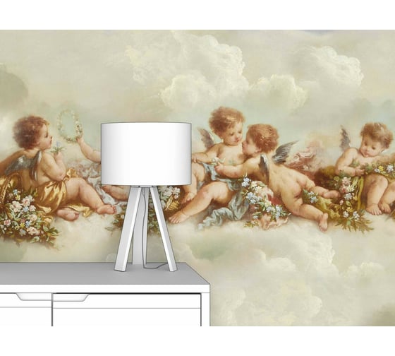 Фотообои ООО Первое ателье "Ангелочки в небе" 300x100 см pw71364-3