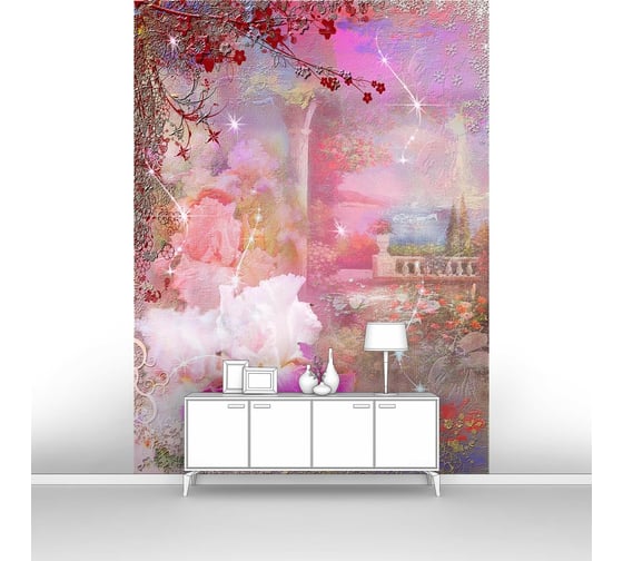 Фотообои "Цветы на фоне сада" 200x270 ШxВ ООО Первое ателье pw28552-2 1