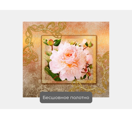 Фотообои розы "Розовая роза в рамке" 115x100 ШxВ ООО Первое ателье pw28524-1