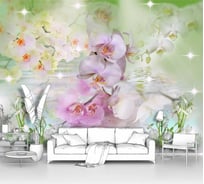 Фотообои цветы "Прекрасные орхидеи в бликах" 400x300 ШxВ ООО Первое ателье pw28832-4