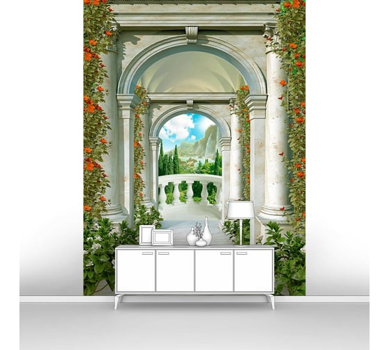 Фотообои "Дорога через колонны к балкону" 200x270 ШxВ ООО Первое ателье pw28478-2 1