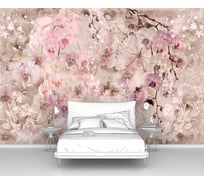 Фотообои абстракции "Нежные цветы с узорами" 150x100 ШxВ ООО Первое ателье pw28589-1