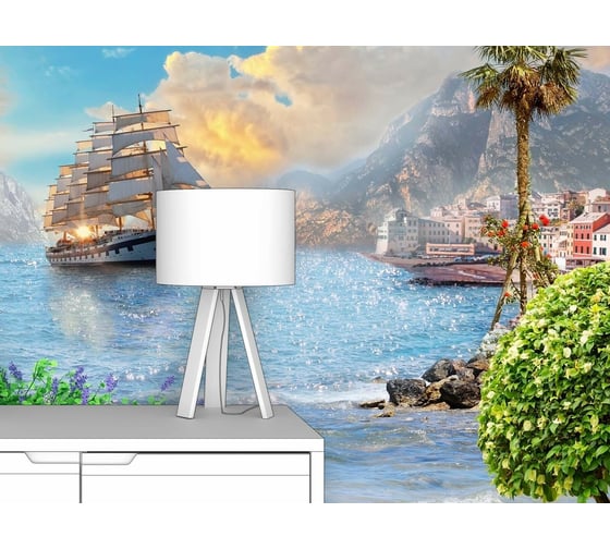 Фотообои море "Бриг в бухте" 200x240 ШxВ ООО Первое ателье pw69507-2