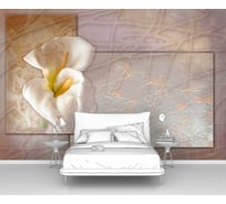 Фотообои абстракции цветы "Белые каллы на абстрактном фоне" 200x130 ШxВ ООО Первое ателье pw28543-2