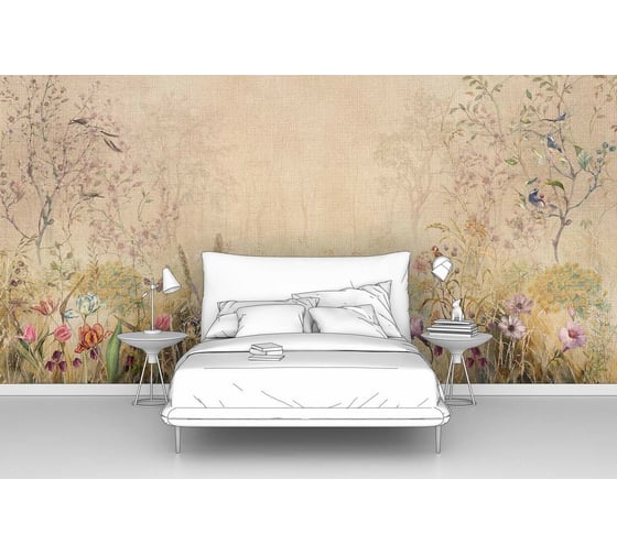 Фотообои 3d абстракции "Луг в пастельных тонах" 300x150 ШxВ ООО Первое ателье pw97396-3 1