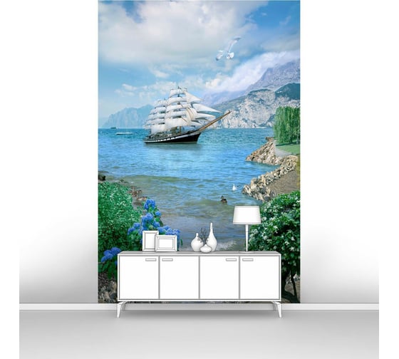 Фотообои море "Парусник в бухте" 200x300 ШxВ ООО Первое ателье pw69509-2 1