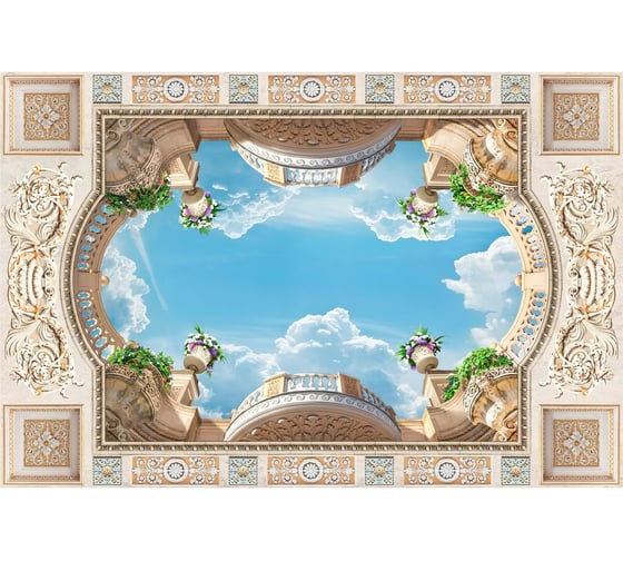 Фотообои на потолок "Вид на небо сквозь световое окно" 400x270 ШxВ ООО Первое ателье pw70436-4