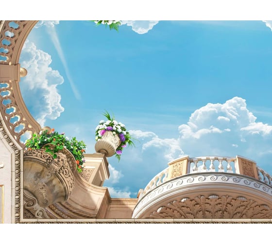 Фотообои на потолок "Вид на небо сквозь световое окно" 400x270 ШxВ ООО Первое ателье pw70436-4