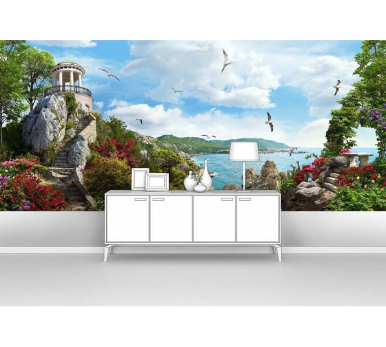 Фотообои море "Беседка у моря" 400x180 ШxВ ООО Первое ателье pw70469-4 1