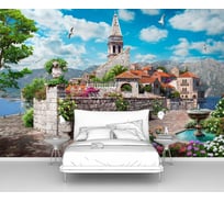 Фотообои "Небольшой замок у небольшого фонтана" 150x100 ШxВ ООО Первое ателье pw70486-1