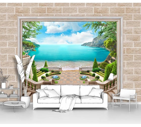 Фотообои море "Лестница, ведущая к морю" 200x145 ШxВ ООО Первое ателье pw70478-2 1