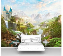 Фотообои природа "Реки с водопадами и замком" 300x240 ШxВ ООО Первое ателье pw94502-3