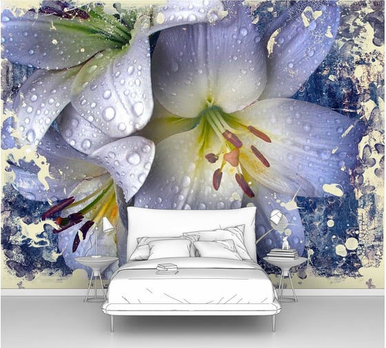 Фотообои цветы "Лилии крупно" 400x300 ШxВ ООО Первое ателье pw94487-4 1