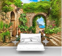 Фотообои город птицы "Павлины на старых улицах" 135x100 ШxВ ООО Первое ателье pw70619-1