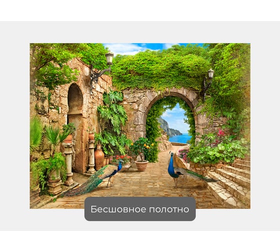 Фотообои город птицы "Павлины на старых улицах" 135x100 ШxВ ООО Первое ателье pw70619-1
