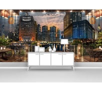 Фотообои город "Вид из кафе на ночной город" 400x210 ШxВ ООО Первое ателье pw94493-4